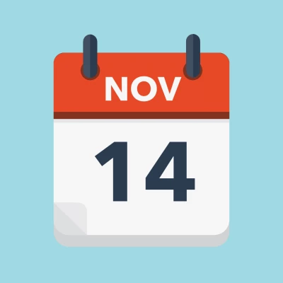 Calendar icon showing 14th November