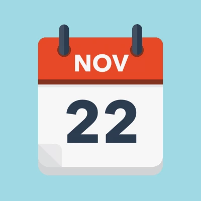 Calendar icon showing 22nd November